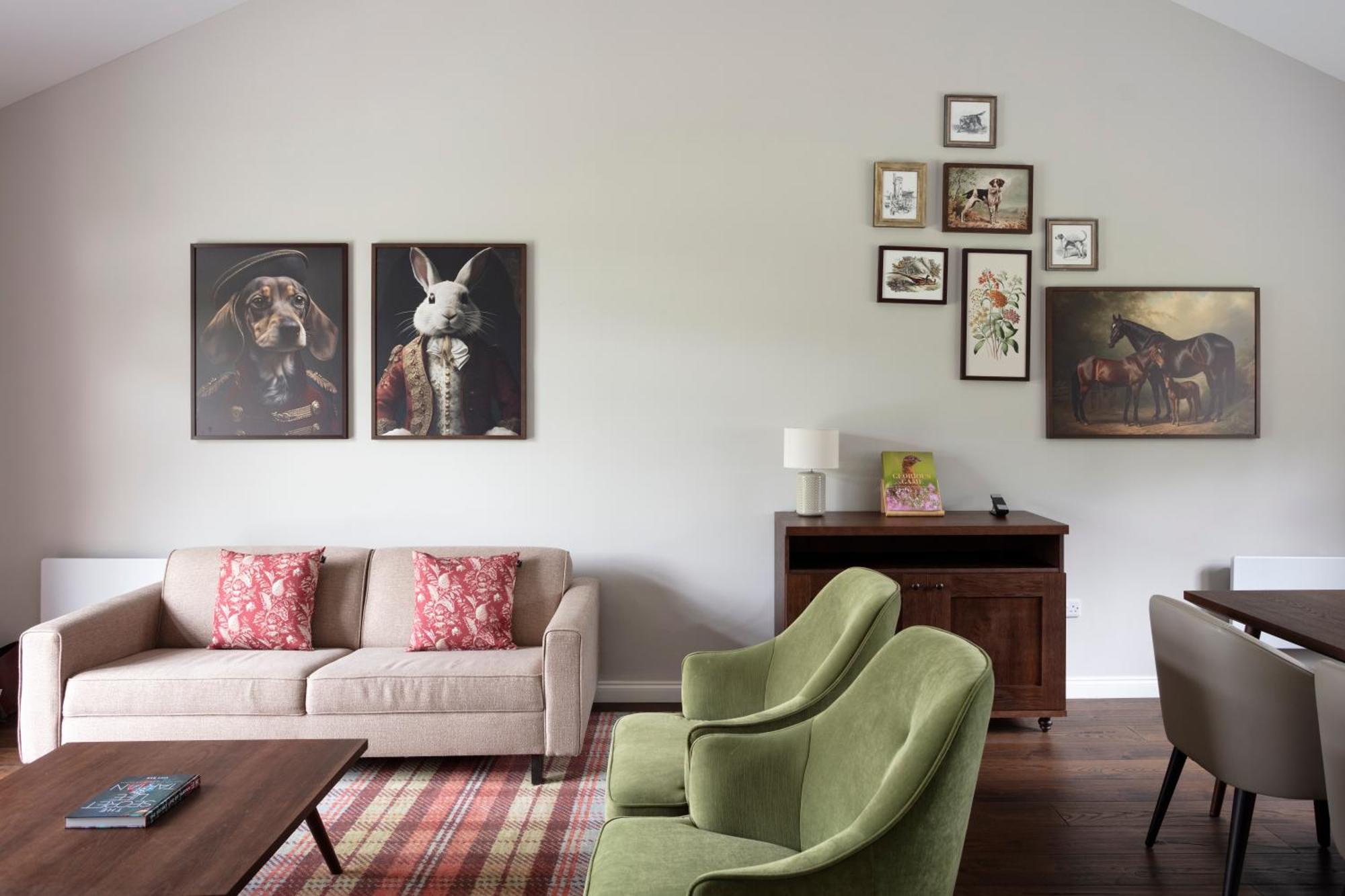 Schloss Roxburghe, Part Of Destination By Hyatt Exteriör bild A living room with a sofa and two armchairs